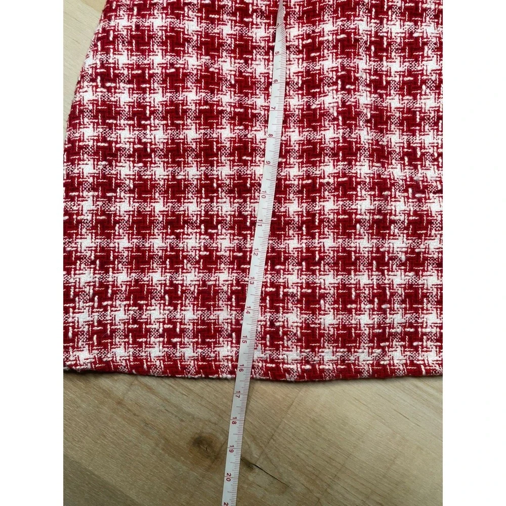 Dolce Vita Red Tweed Mini Skirt XL Houndstooth Coquette Y2K‎ Preppy